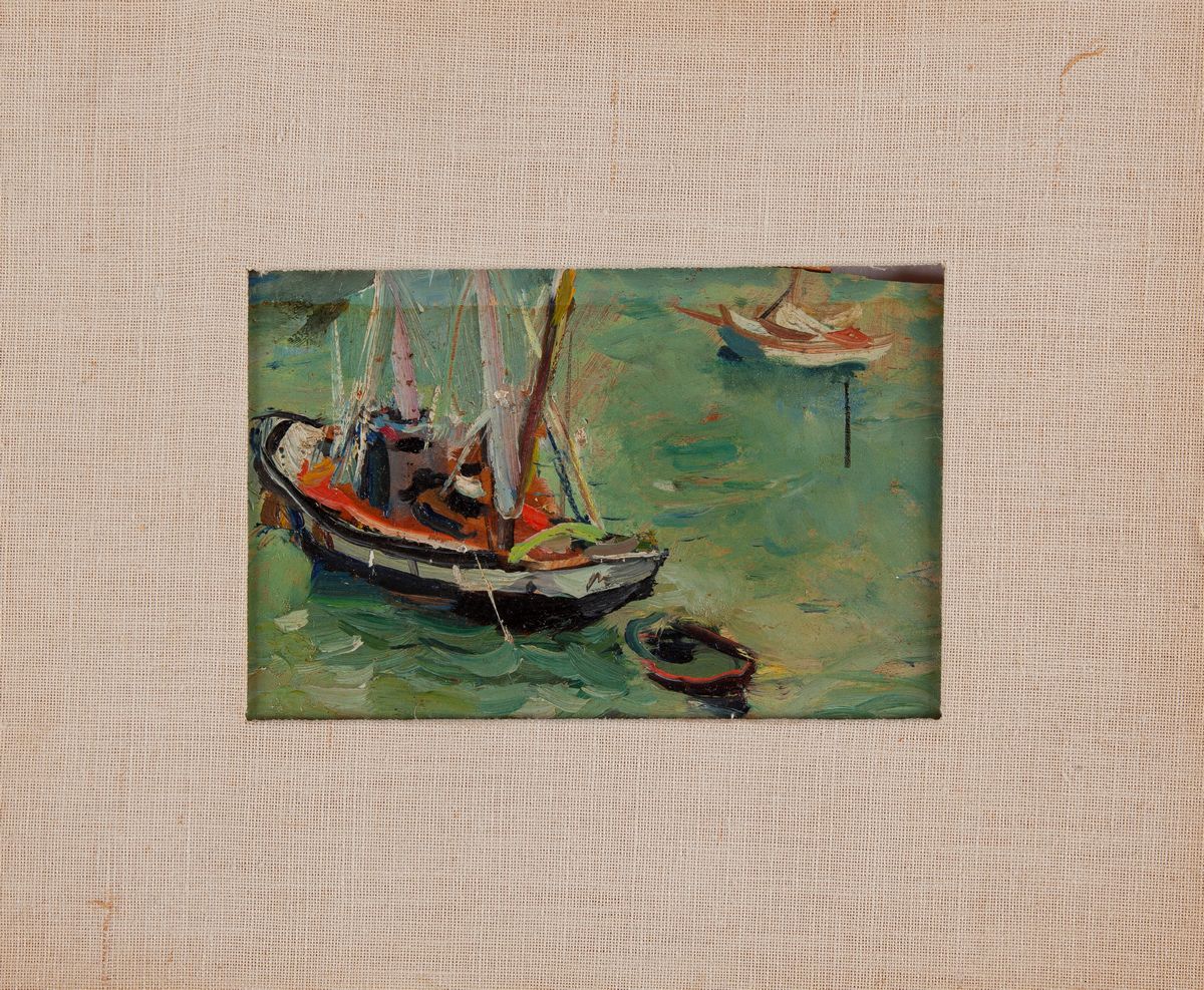 Max Weber - Veduta di Marina con Barche