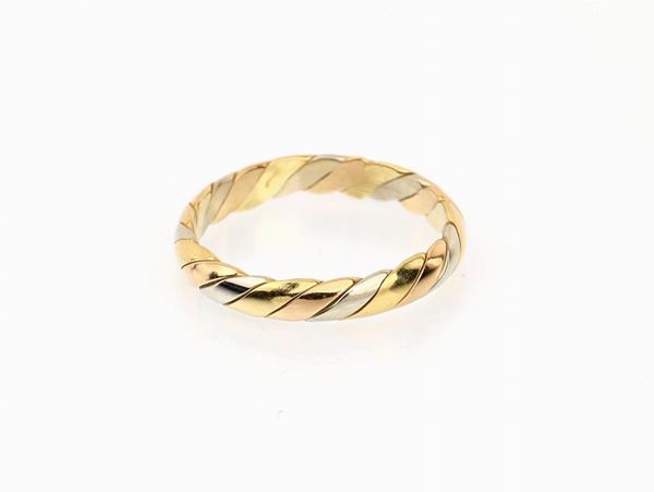 Fede tipo Cartier in oro tricolore