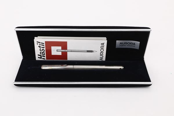 Aurora Hastil, penna stilografica in argento massiccio 925