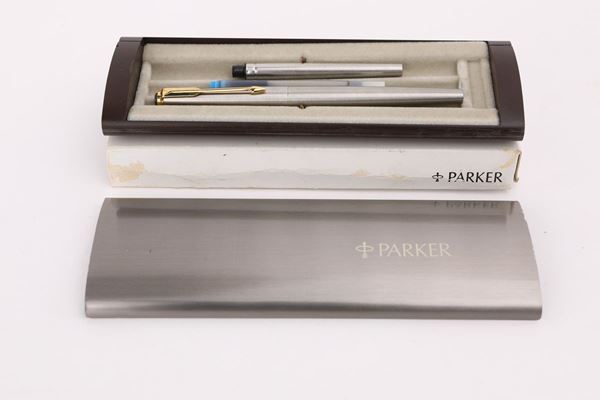 Parker 50 Flighter, penna stilografica in acciaio satinato