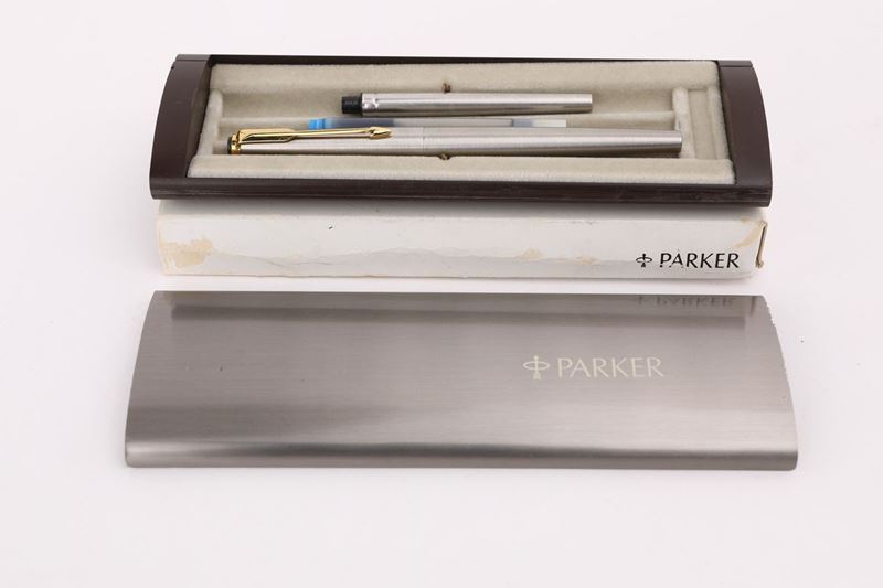 Parker 50 Flighter, Penna Stilografica in Acciaio Satinato