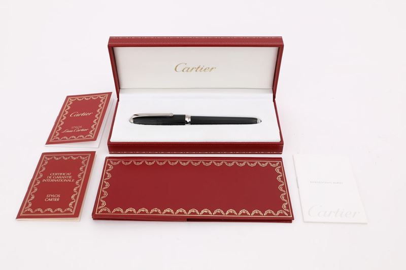 Cartier Stylos Louis Cartier, Penna Stilografica in Resina Nera