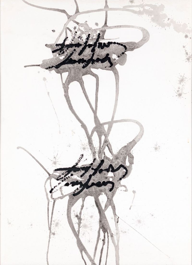 Alfredo Rapetti - Astratto su Carta Grigionero 50x70