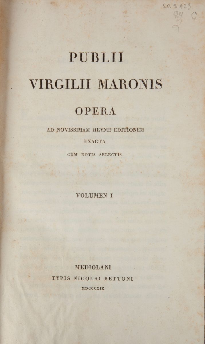 Publii Virgilii Maronis. Opera Ad Novissimam Heynii Editionem Exacta