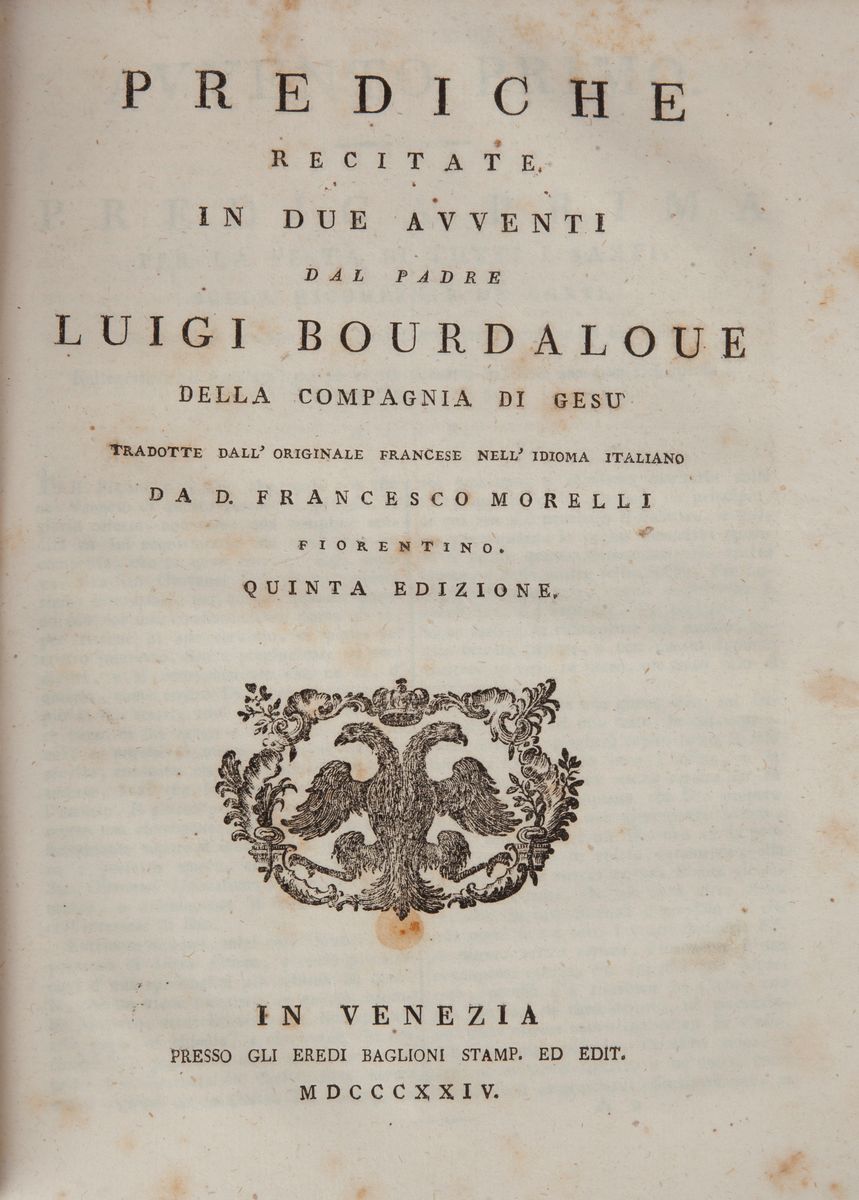 Prediche Quaresimali del Padre Luigi Bourdaloue