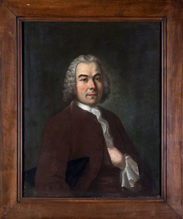 Pittore del XVIII secolo - Ritratto di gentiluomo con jabot