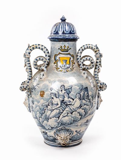 Vaso in Maiolica Bianca e Blu, Savona