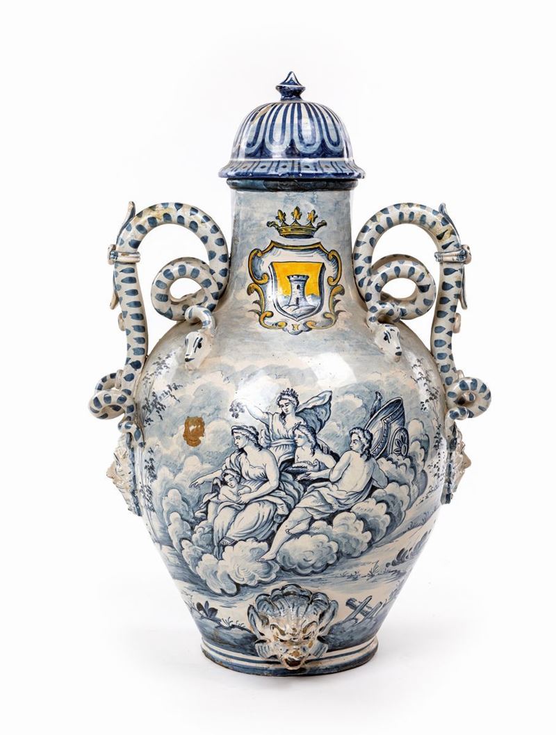 Vaso in Maiolica Bianca e Blu, Savona