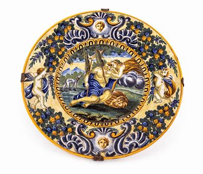 Piatto in Maiolica Policroma, XX Secolo