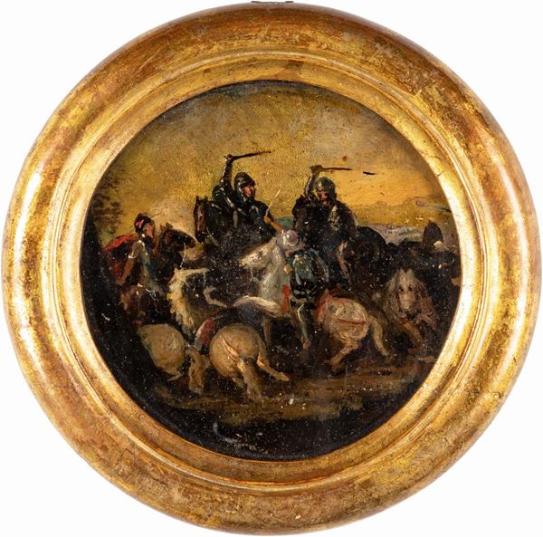 Pittore del XVIII secolo - Battaglia fra cavalieri