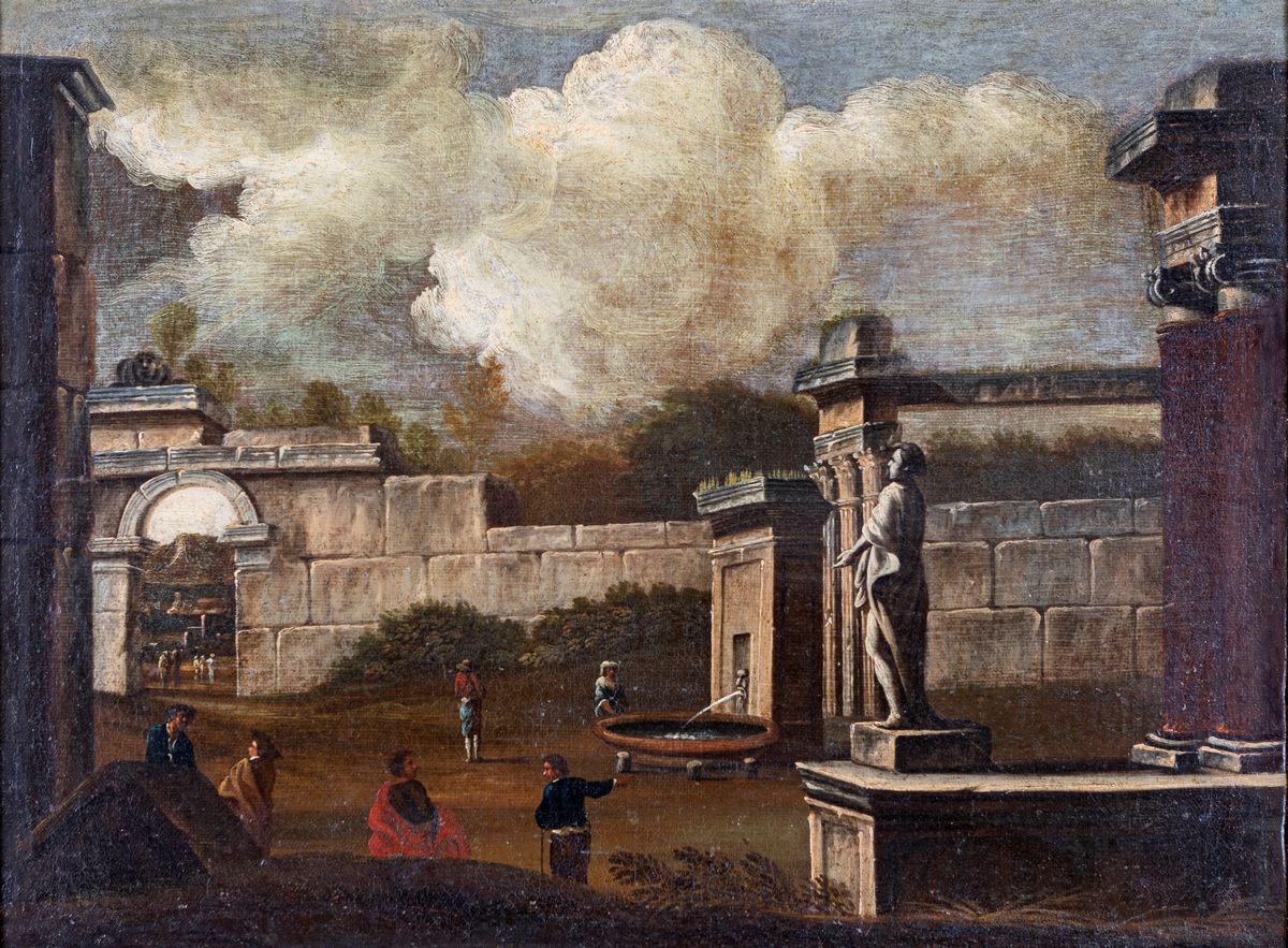Pittore Lombardo del XVIII Secolo - Capriccio Architettonico
