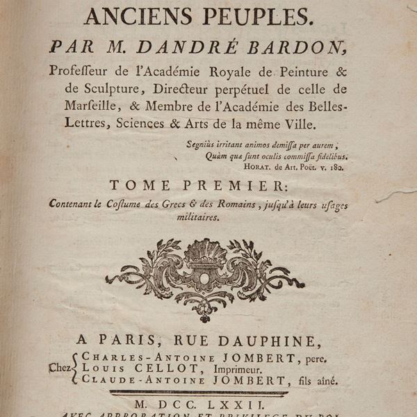 Dandre Bardon. Costume des anciens peuples