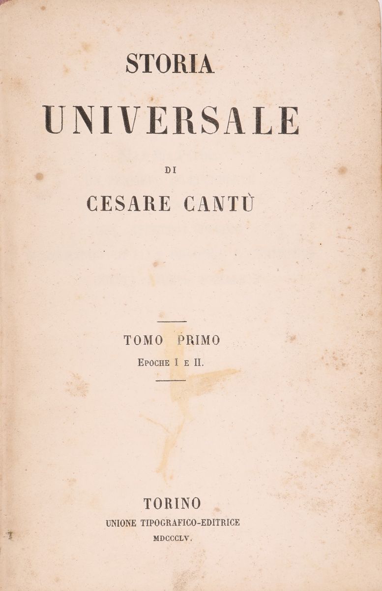 Cesare Cantù. Storia Universale. Documenti alla Storia Universale