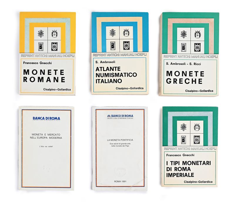 Lotto di Sei Volumi: 1) S. Ambrosoli, S. Ricci - Monete Greche, Cisalpino Goliardica 1983; 2) F. ...