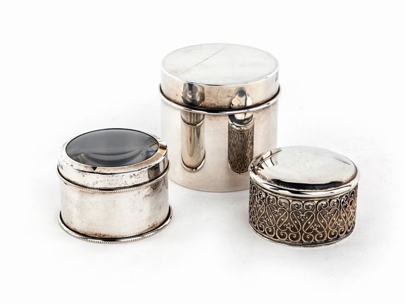 Tre Scatole in Argento 925 Diverse