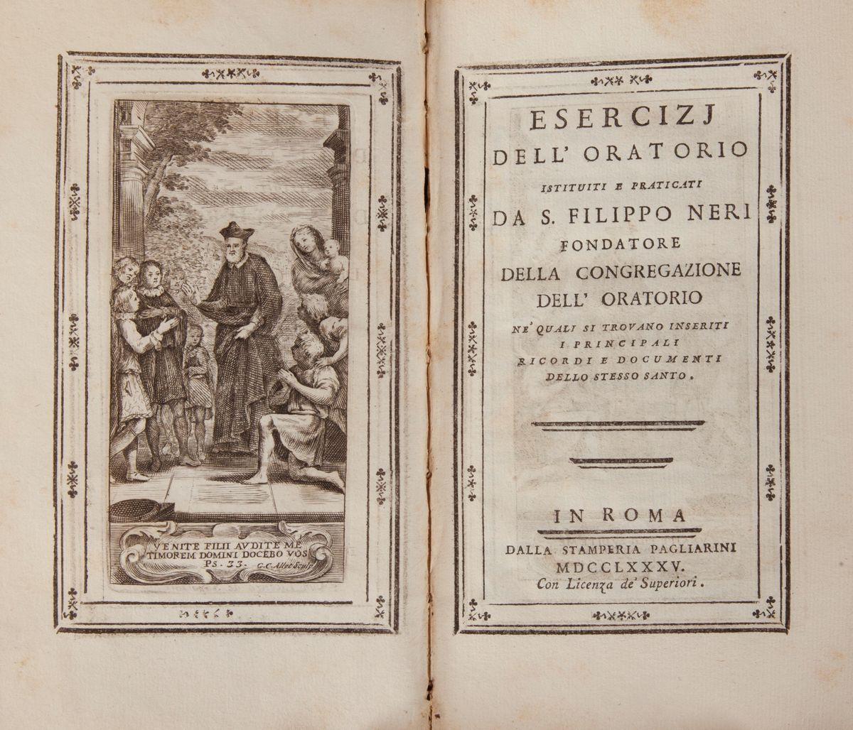 Esercizi Dell'oratorio Istituti e Praticati da S. Filippo Neri