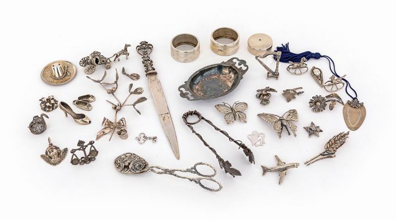 Lotto di Miniature e Bomboniere in Argento