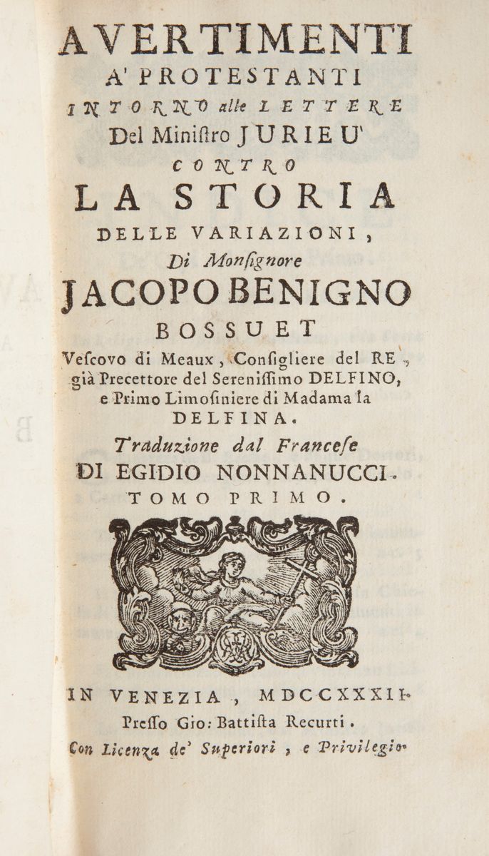Jacopo Benigno Bossuet. Avvertimenti ai Protestanti