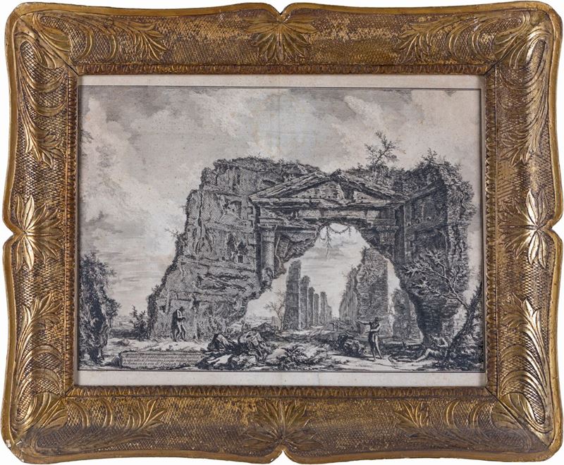Giovanni Battista Piranesi - Avanzi di un Portico Coperto, a Criptoportico, in una Villa di Domiz...