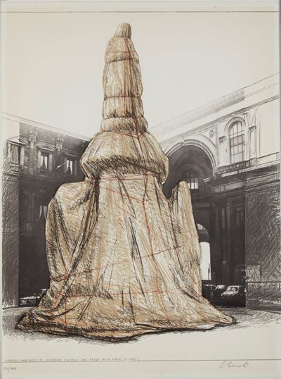 Wrapped Monument To Lonardo. Project For Piazza della Scala, Milano