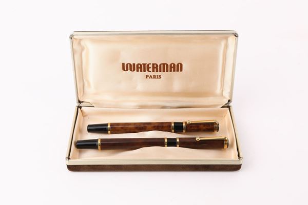 Waterman - penna stilografica e penna a sfera in vernice effetto legno