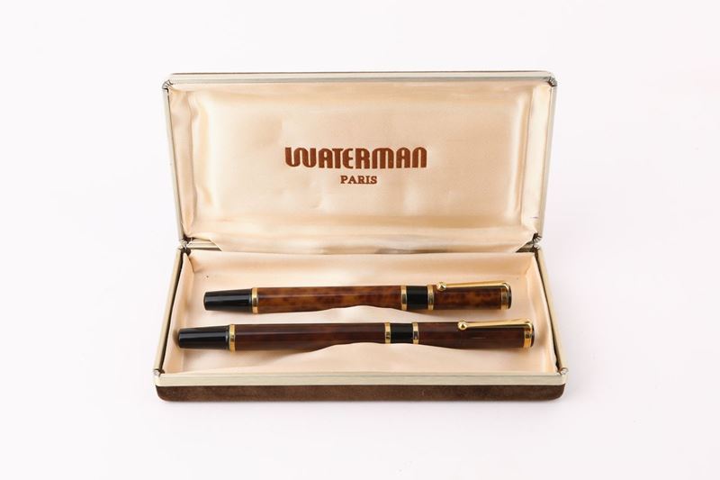 Waterman - Penna Stilografica e Penna a Sfera in Vernice Effetto Legno