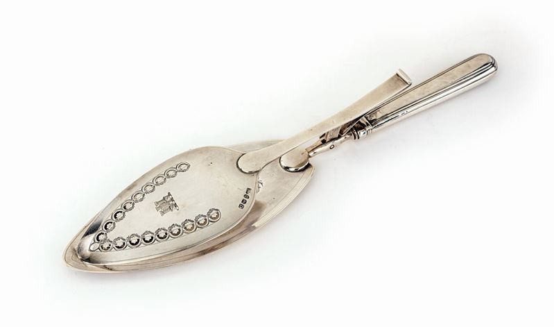 Pinza per Servire in Argento, Londra 1799, Argentiere Thomas Wallis