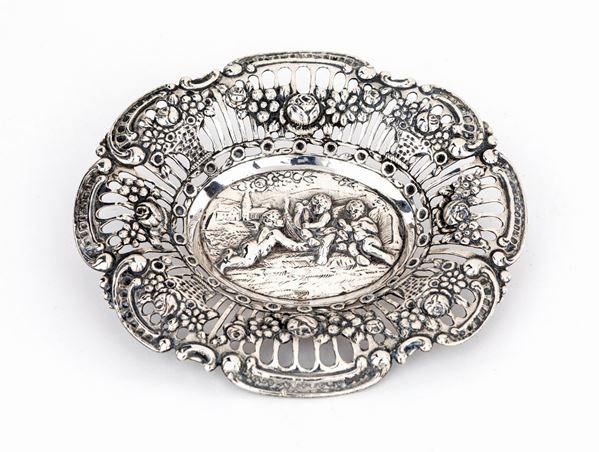 Cestino in argento 800/1000, Germania, fine del XIX secolo  - Asta Argenti Antichi e da Collezione - Casa d'Aste Arcadia