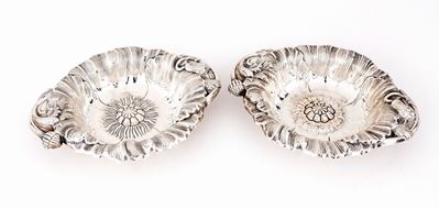 Coppia di Vaschette in Argento Sterling, Firenze, Anni Settanta, Argentiere Roberto Mugnai
