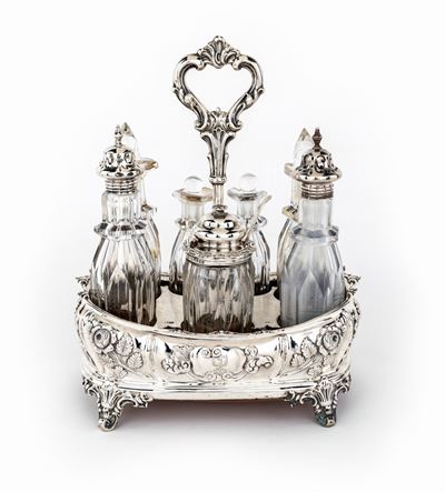 Cruet in Argento 925, Londra 1841, Argentiere J.e.