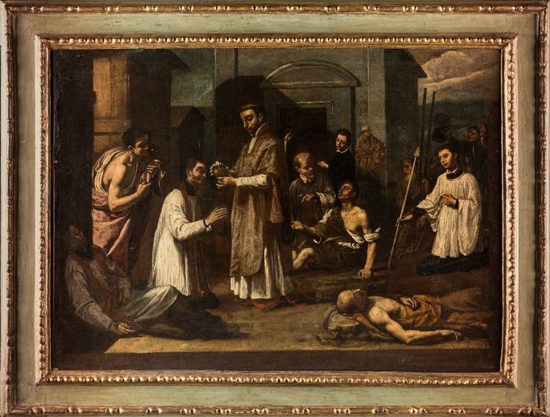 Scuola Emiliana del XVII Secolo - S. Carlo Borromeo che Parla agli Appestati