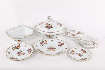 Servizio da Tavola in Porcellana, Decoro "fleurs Donnibarozopi", Pittoria Richard Ginori