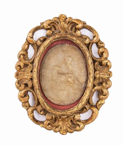Agnus dei con Cornice in Legno Dorato