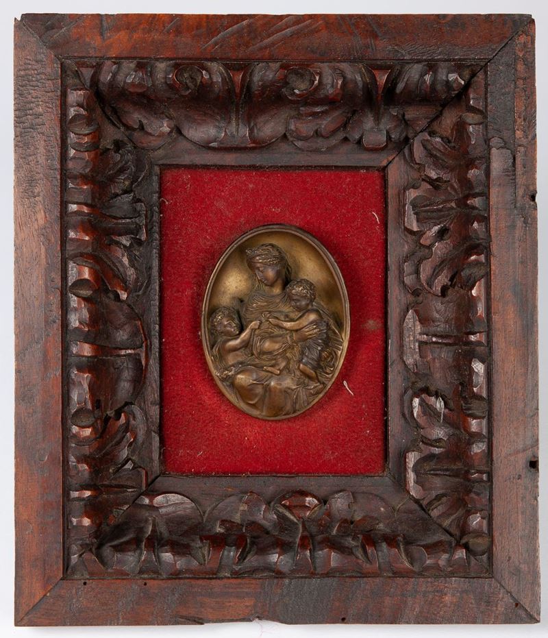Piccolo Altorilievo Ovale in Bronzo, XVIII Secolo