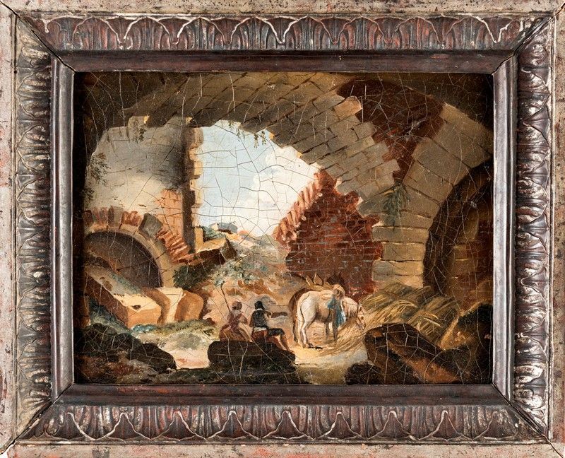 Scuola Italiana del XVIII Secolo - Paesaggio con Rovine