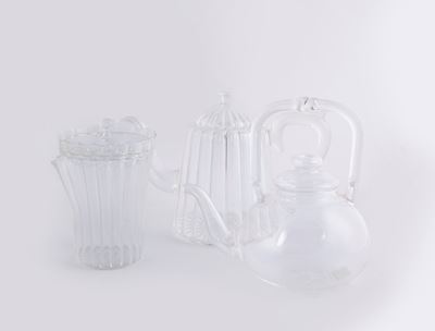 Tre Teiere Diverse in Vetro Soffiato, Mariage Frères