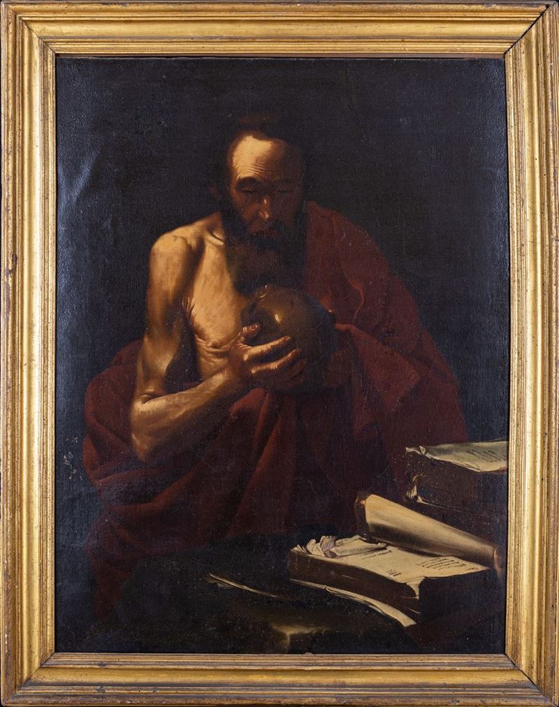 Pittore Romano del XVII Secolo - San Girolamo