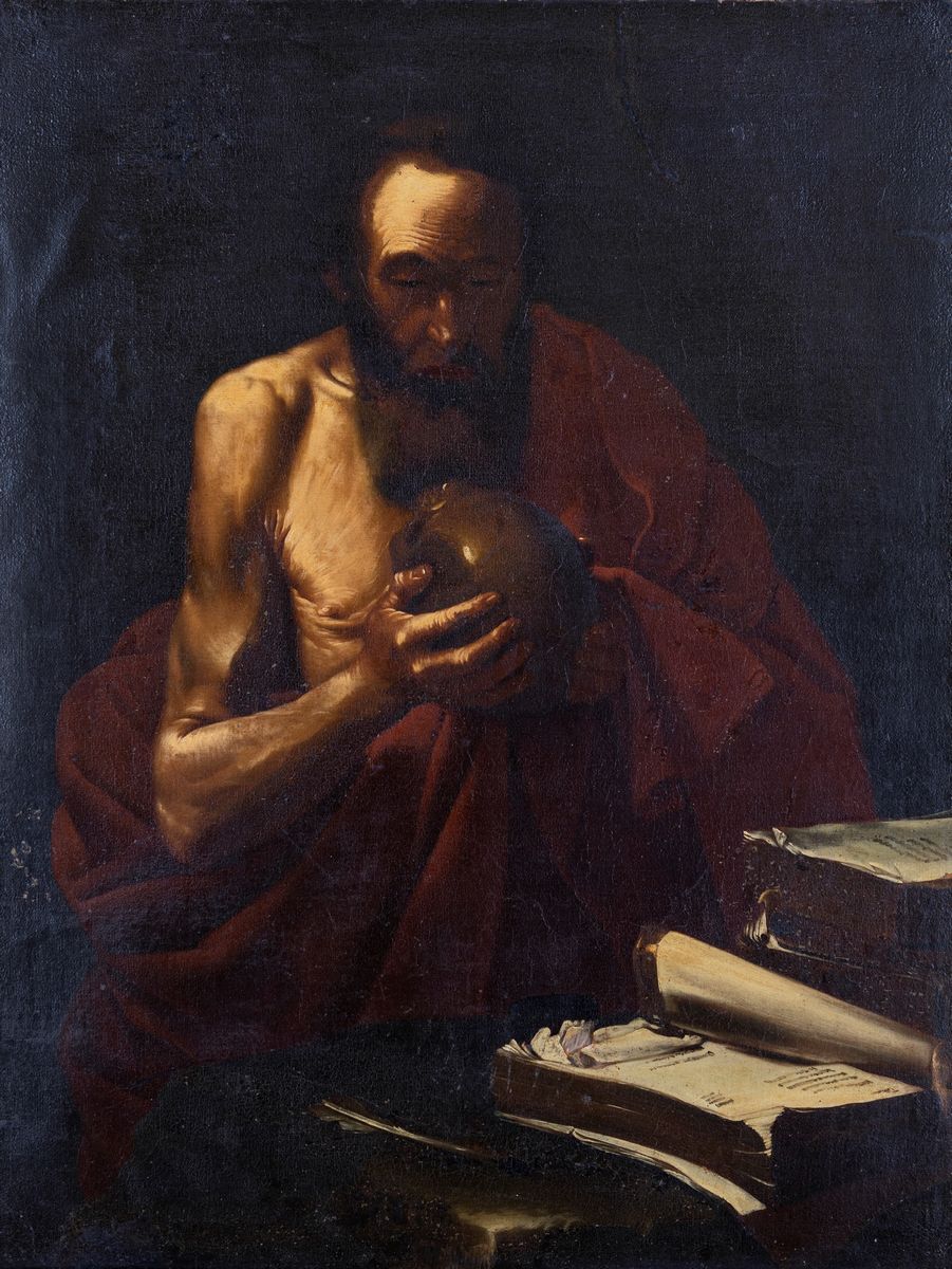 Pittore Romano del XVII Secolo - San Girolamo