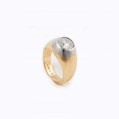 Anello a Trombino in Oro e Brillante