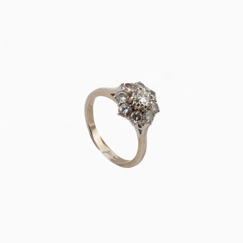Anello a Fiore in Oro e Brillanti