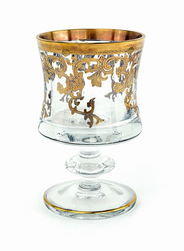 Vaso a calice in vetro incolore