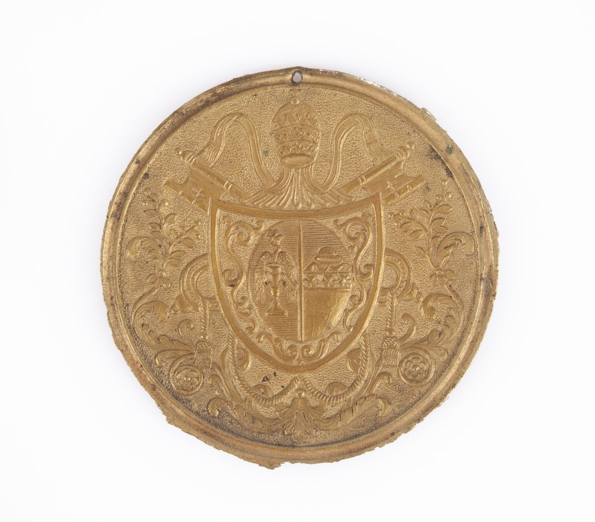 Placca Uniface in Bronzo con Stemma di Papa Gregorio XVI Stato Pontificio