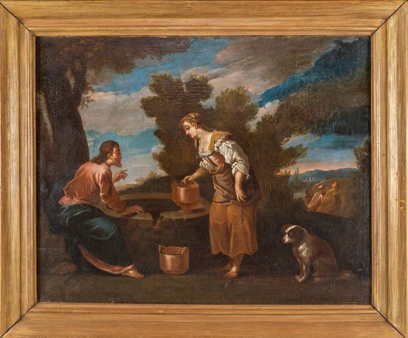 Scuola Francese del XVIII Secolo - Cristo e la Samaritana al Pozzo