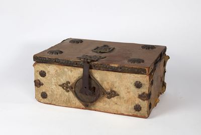 Antica Scatola in Legno e Pergamena
