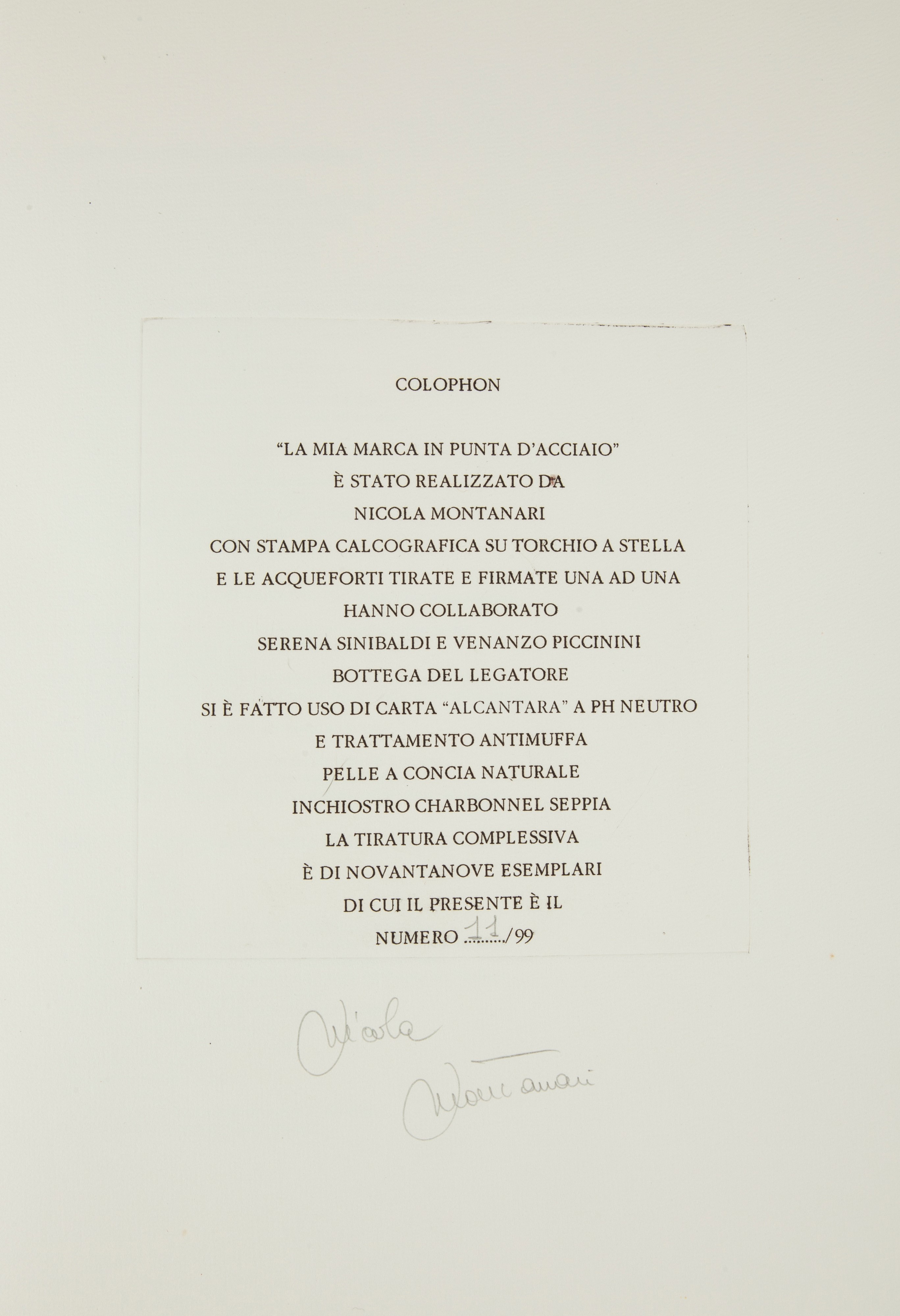 Nicola Montanari - La mia Marca in punta d'acciaio. Con 16 acqueforti. Introduzione di Armando Gi...