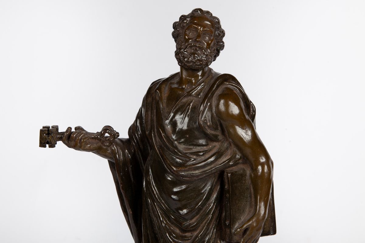 Scultura in Terracotta Invetriata Ad Imitazione del Bronzo, XIX Secolo