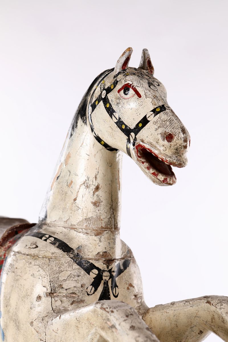 Cavallo a Dondolo in Legno Dipinto, Inizi del XX Secolo