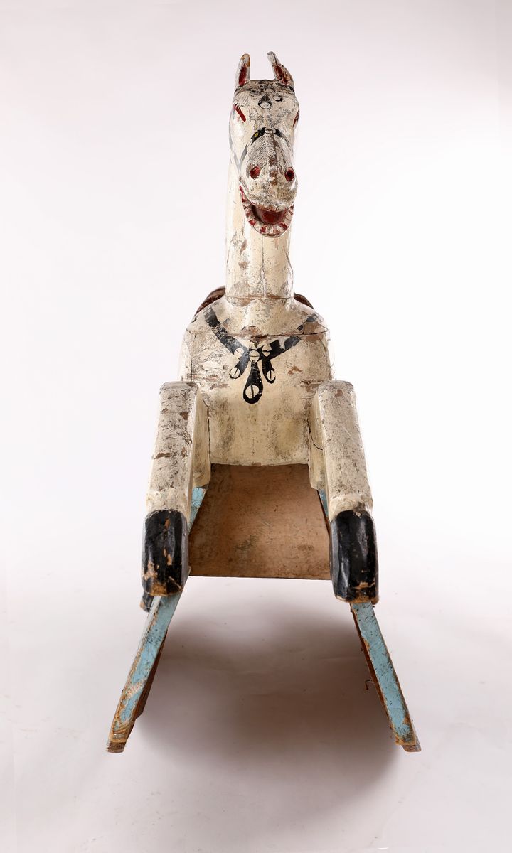 Cavallo a Dondolo in Legno Dipinto, Inizi del XX Secolo