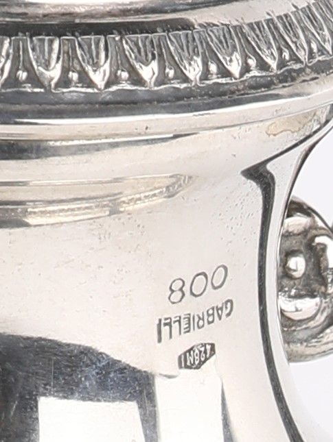 Caffettiera in Argento 800 di Gusto Impero, Milano Anni Cinquanta, Argentiere Gabrielli