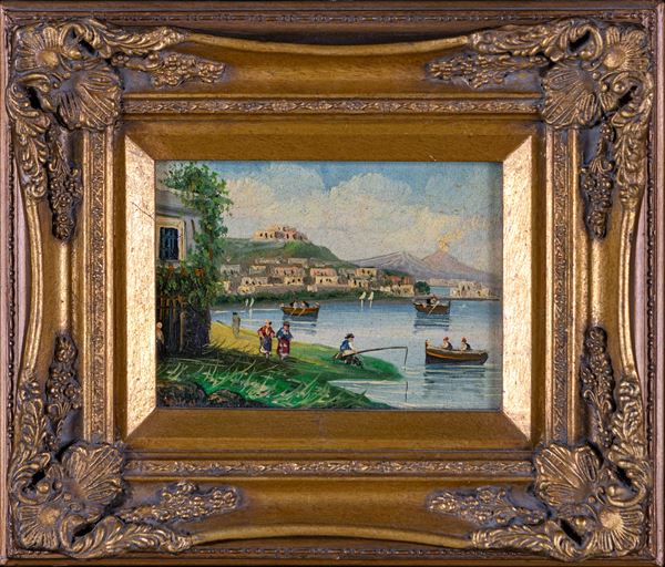 Pittore del XIX secolo - Veduta di golfo